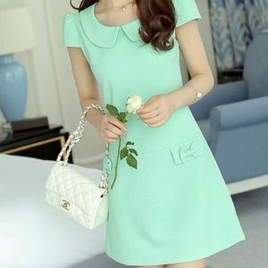 Mint green Peter Pan Collar Dress